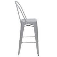 Barhocker Barstuhl Tresenhocker mit Lehne Metall Industriedesign grau