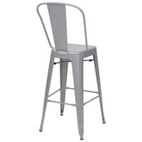 Barhocker Barstuhl Tresenhocker mit Lehne Metall Industriedesign grau