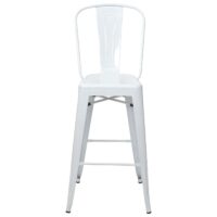 Barhocker Barstuhl Tresenhocker mit Lehne Metall Industriedesign weiss