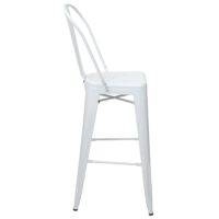 Barhocker Barstuhl Tresenhocker mit Lehne Metall Industriedesign weiss