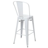 Barhocker Barstuhl Tresenhocker mit Lehne Metall Industriedesign weiss