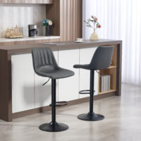 Barhocker 2er-Set höhenverstellbar Retro mit Fussstütze