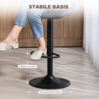 Barhocker 2er-Set höhenverstellbar Retro mit Fussstütze
