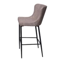 Barhocker Barstuhl Tresenhocker Vintage Metall Fussablage Stoff grau
