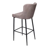 Barhocker Barstuhl Tresenhocker Vintage Metall Fussablage Stoff grau