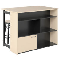 Barset mit klappbarem Bartisch und 2 Barhockern Eiche schwarz