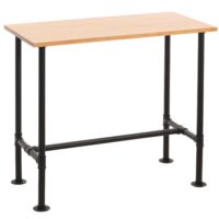 Bartisch Thekentisch Bistrotisch Industrial Holz Metall 108x120x61cm natur