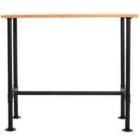 Bartisch Thekentisch Bistrotisch Industrial Holz Metall 108x120x61cm natur