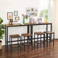 Rechteckiger Bartisch in Braun mit 120x40 cm, ideal für kleine Räume.