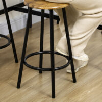 Bartisch Set mit 4 Barhockern Industriedesign schwarz braun