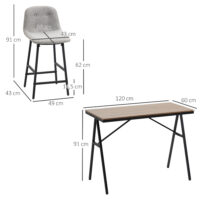 Bartisch Set mit Barhockern im Industrie Design hellgrau