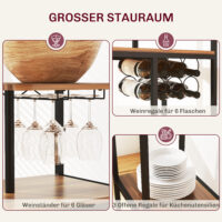Bartisch Set mit Barhockern und Weinregal 3-teilig mit Stauraum