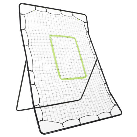 Schwarzer tragbarer Baseball Rebounder, eine stabile Rückprallwand für effektives Baseballtraining.