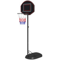 Schwarzer professioneller Basketballkorb, höhenverstellbar von 221-282cm, ideal für Erwachsene und fortgeschrittenes Training.