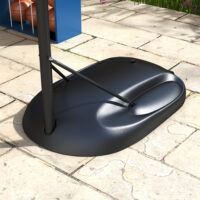 Schwarzer professioneller Basketballkorb, höhenverstellbar von 221-282cm, ideal für Erwachsene und fortgeschrittenes Training.