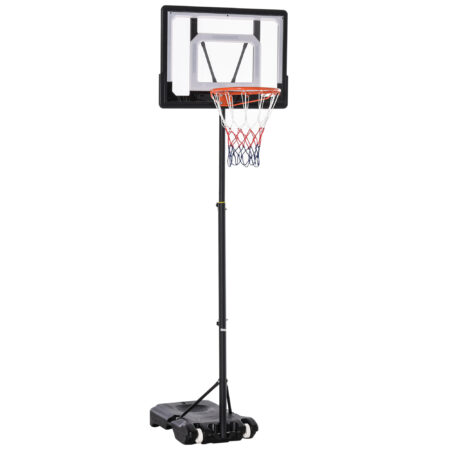Schwarzer höhenverstellbarer Basketballkorb, speziell für Kinder entwickelt, fördert Spiel und Bewegung.