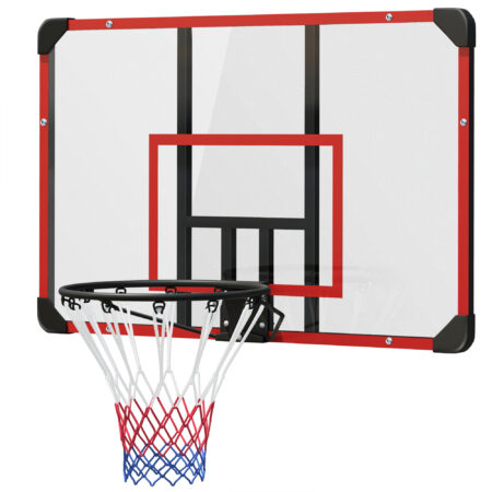 Roter robuster Basketballkorb aus Stahl zur Wandmontage, perfekt für den dauerhaften Einsatz im Freien.