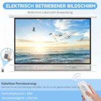Beamer Leinwand motorisiert für Heimkino 16:9 120 Zoll weiss