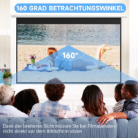 Beamer Leinwand motorisiert für Heimkino 16:9 120 Zoll weiss