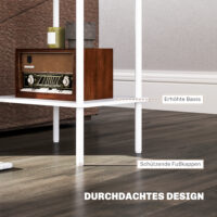 Beistelltisch 2-stufig mit Metallrahmen & Aufbewahrungsfach modern Weiss – Produktfoto zeigt modernes Design, hochwertige Materialien und funktionale Eigenschaften ideal für Wohn- oder Arbeitsbereiche. Perfekt als Einrichtungsinspiration oder zur Produktpräsentation in einem Onlineshop.