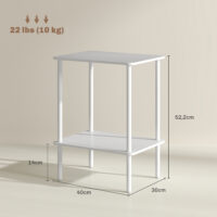 Beistelltisch 2-stufig mit Metallrahmen & Aufbewahrungsfach modern Weiss – Produktfoto zeigt modernes Design, hochwertige Materialien und funktionale Eigenschaften ideal für Wohn- oder Arbeitsbereiche. Perfekt als Einrichtungsinspiration oder zur Produktpräsentation in einem Onlineshop.
