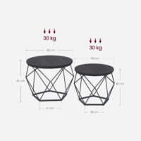 Beistelltisch und Couchtisch 2er Set in modernem Design, ideal für jedes Wohnzimmer. Kompakte und funktionale Tische mit vielseitigem Einsatz.