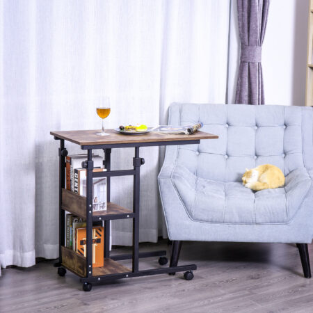 Beistelltisch Couchtisch mit Rollen Schwarz-Braun