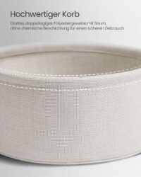 Beistelltisch Couchtisch rund mit Korb Grau.