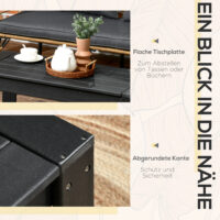 Beistelltisch Gartentisch in Holzoptik Schwarz