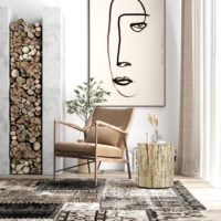 Beistelltisch Kaffeetisch Baumstumpf-Design Natur