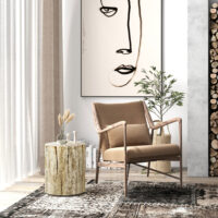 Beistelltisch Kaffeetisch Baumstumpf-Design Natur