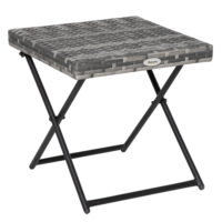 Beistelltisch klappbar für Garten Balkon Terrasse Polyrattan grau