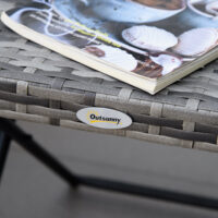 Beistelltisch klappbar für Garten Balkon Terrasse Polyrattan grau