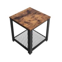 Metallrahmen-Beistelltisch mit Ablage in Braun im IndustrialVIBE-Stil.