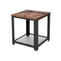 Metallrahmen-Beistelltisch mit Ablage in Braun im IndustrialVIBE-Stil.