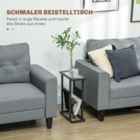 Beistelltisch mit Stofftasche & Glasplatte 40x18x55,5cm Schwarz – Produktfoto zeigt modernes Design, hochwertige Materialien und funktionale Eigenschaften ideal für Wohn- oder Arbeitsbereiche. Perfekt als Einrichtungsinspiration oder zur Produktpräsentation in einem Onlineshop.