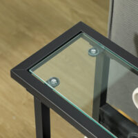 Beistelltisch mit Stofftasche & Glasplatte 40x18x55,5cm Schwarz – Produktfoto zeigt modernes Design, hochwertige Materialien und funktionale Eigenschaften ideal für Wohn- oder Arbeitsbereiche. Perfekt als Einrichtungsinspiration oder zur Produktpräsentation in einem Onlineshop.