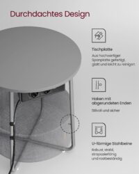 Nachttisch mit Steckdosen für praktische Nutzung neben dem Bett.