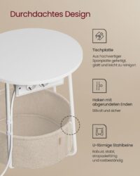 Nachttisch mit Steckdosen und USB-Anschluss für einfaches Laden von Geräten.