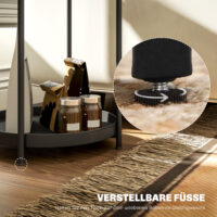 Beistelltisch rund 2 Ablagen 44x44x56cm Schwarz – Produktfoto zeigt modernes Design, hochwertige Materialien und funktionale Eigenschaften ideal für Wohn- oder Arbeitsbereiche. Perfekt als Einrichtungsinspiration oder zur Produktpräsentation in einem Onlineshop.