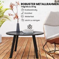 Beistelltisch rund wetterfest für Balkon und Garten aus Metall