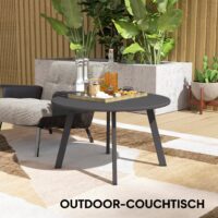 Beistelltisch rund wetterfest für Balkon und Garten aus Metall