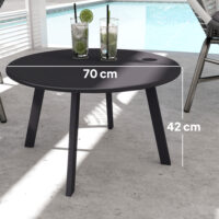 Beistelltisch rund wetterfest für Balkon und Garten aus Metall