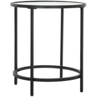 Beistelltisch rund mit Glasplatte & Metallrahmen Ø48x547cm Schwarz – Produktfoto zeigt modernes Design, hochwertige Materialien und funktionale Eigenschaften ideal für Wohn- oder Arbeitsbereiche. Perfekt als Einrichtungsinspiration oder zur Produktpräsentation in einem Onlineshop.