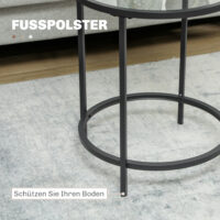 Beistelltisch rund mit Glasplatte & Metallrahmen Ø48x547cm Schwarz – Produktfoto zeigt modernes Design, hochwertige Materialien und funktionale Eigenschaften ideal für Wohn- oder Arbeitsbereiche. Perfekt als Einrichtungsinspiration oder zur Produktpräsentation in einem Onlineshop.