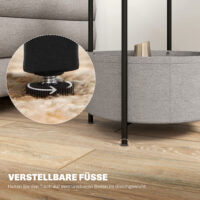 Beistelltisch rund mit Stoffkorb 44x44x56cm Grau & Weiss – Produktfoto zeigt modernes Design, hochwertige Materialien und funktionale Eigenschaften ideal für Wohn- oder Arbeitsbereiche. Perfekt als Einrichtungsinspiration oder zur Produktpräsentation in einem Onlineshop.