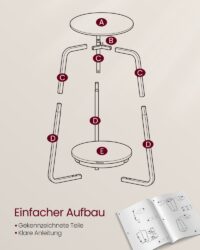 Runder Beistelltisch mit Glasplatte, elegant und dekorativ.
