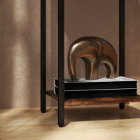 Beistelltisch Rustikales industrielles Design Stahlrahmen Braun – Produktfoto zeigt modernes Design, hochwertige Materialien und funktionale Eigenschaften ideal für Wohn- oder Arbeitsbereiche. Perfekt als Einrichtungsinspiration oder zur Produktpräsentation in einem Onlineshop.