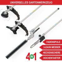 Benzinbetriebenes 4-in-1-Gartenwerkzeug für verschiedene Gartenarbeiten.