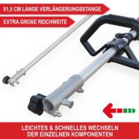 Benzinbetriebenes 4-in-1-Gartenwerkzeug für verschiedene Gartenarbeiten.
